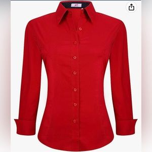Xs red button up dress shirt